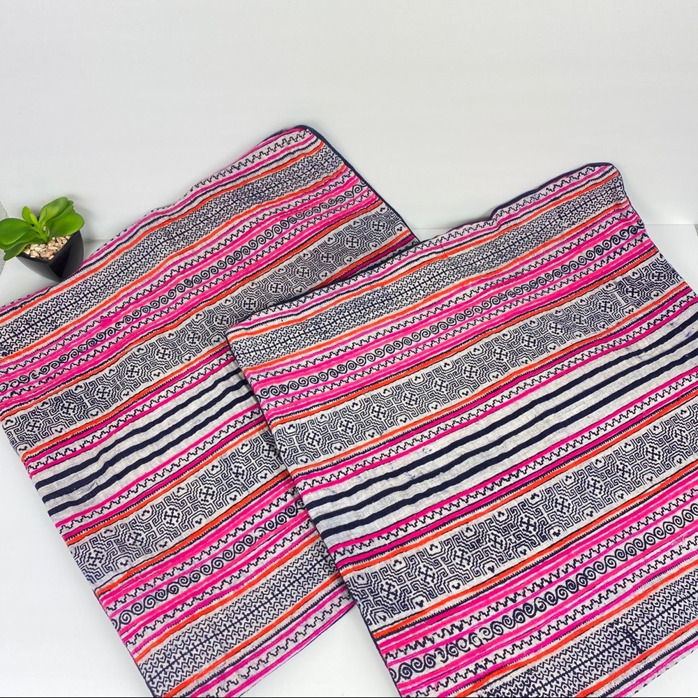 Boho Folk Art Decorative Pillow Covers 2 Pc